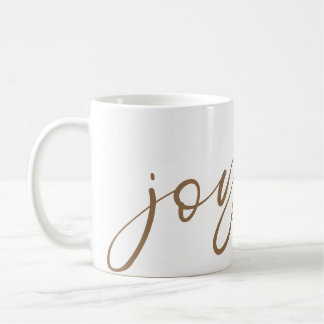 Caneca De Café Nome Dourado da caligrafia Joyful White