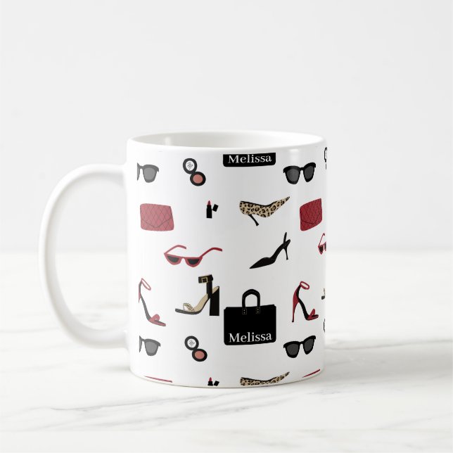 Caneca De Café Nome e Acessórios Moda Chefe Rapariga (Esquerda)