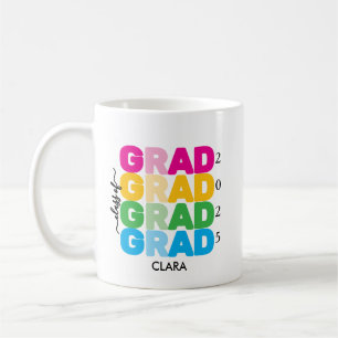 Caneca De Café Nome e Ano de Graduação Coloridos e Personalizados