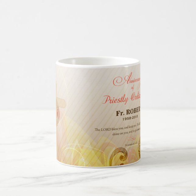 Caneca De Café Nome e ano personalizados, 60.a ordenação principa (Centro)