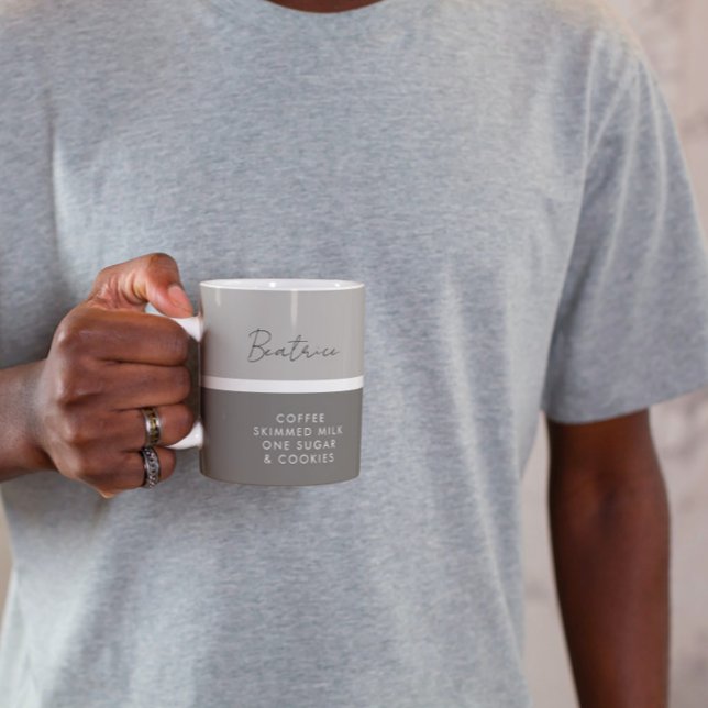Caneca De Café Nome e Beber Preferência Moderno Dois Tom (Criador carregado)