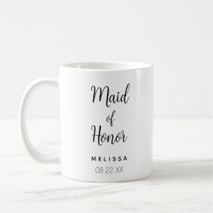 Caneca De Café Nome e data de casamento da Bridesmaid