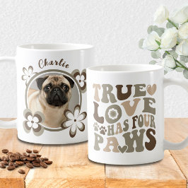 Caneca De Café Nome e Foto de Cachorro de Estimação Personalizado