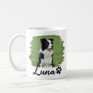 Caneca De Café Nome e Foto de Tipografia Moderna Simples de Pet