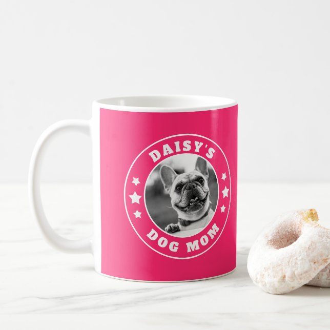 Caneca De Café Nome e foto personalizados da mãe de cão (Com Donut)