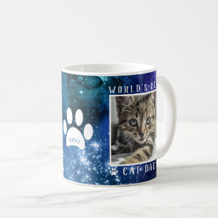 Caneca De Café Nome e Impressão de Pata do Melhor Pai de Gato do