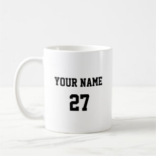 Caneca De Café Nome e Número do Esporte Personalizados