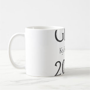 Caneca De Café Nome em letra negrito graduado ano de graduação 20