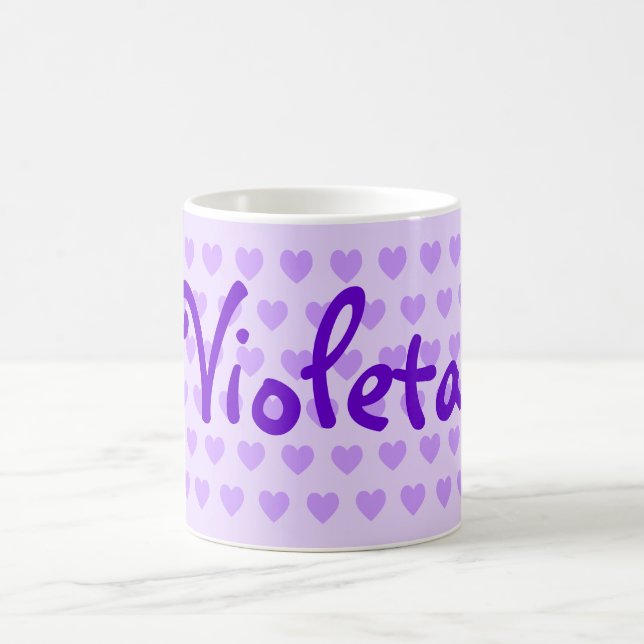 Caneca De Café Nome em Roxo (Centro)