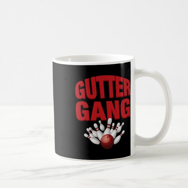 Caneca De Café Nome engraçado da equipe de boliche Gutter Gang co (Direita)