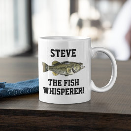 Caneca De Café Nome Engraçado Legenda de Pesca Bass Largemouth
