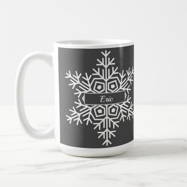 Caneca De Café nome Floco de neve de inverno (Esquerda)