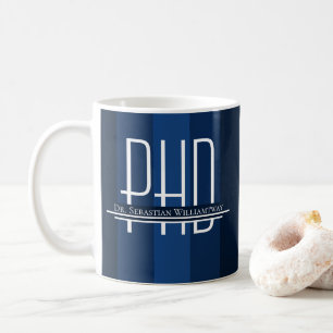 Caneca De Café Nome Formando Azul PhD Café Mug