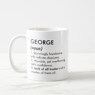 Caneca De Café Nome George, Nome editável, Nome personalizado