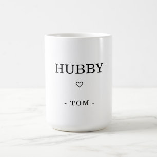 Caneca De Café Nome HUBBY minimalista moderno
