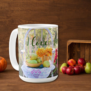 Caneca De Café Nome, Impressão de outono de 15oz - Coffee Mug