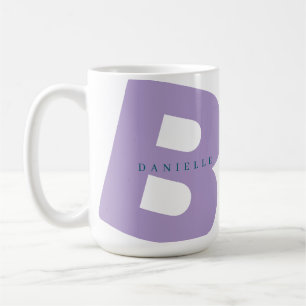 Caneca De Café Nome inicial e próprio do Monograma em Tamanho Rea