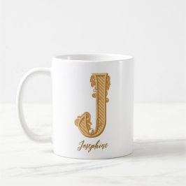 Caneca De Café Nome inicial vitoriano J Coffee Mug
