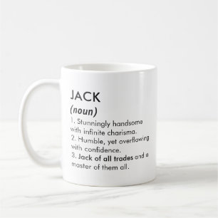 Caneca De Café Nome Jack, Nome editável, Nome personalizado