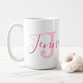 Caneca De Café Nome Jenna significado e monograma, pink