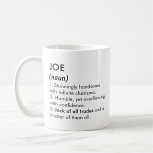 Caneca De Café Nome Joe, Nome editável, Nome personalizado