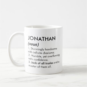 Caneca De Café Nome Jonathan, Nome editável, Nome personalizado