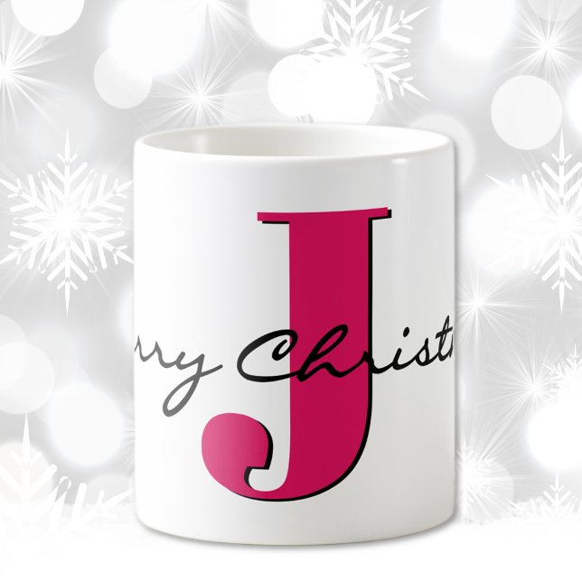 Caneca De Café Nome, Julho Ruby Red Birthstone | Feliz Natal (Criador carregado)