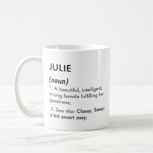 Caneca De Café Nome Julie, Nome editável, Nome personalizado