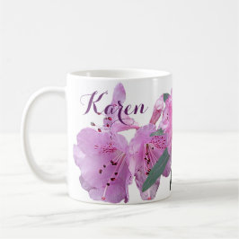 Caneca De Café Nome Karen personalizável, cor-de-rosa, primavera 