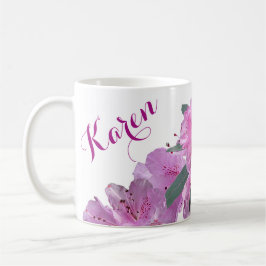 Caneca De Café Nome Karen personalizável, cor-de-rosa, primavera