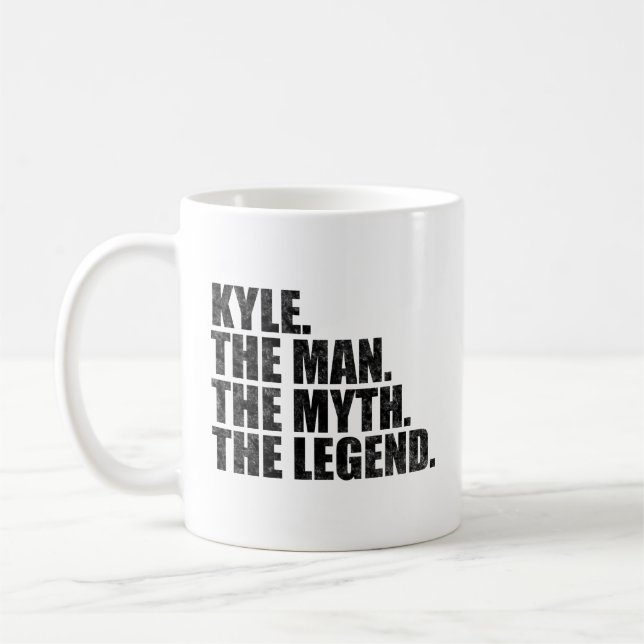 Caneca De Café Nome Kyle, Kyle O Homem O Mito A Lenda (Esquerda)