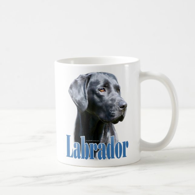 Caneca De Café Nome Labrador (preto) (Direita)