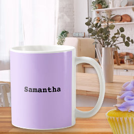Caneca De Café Nome Lilás Minimalista Simples