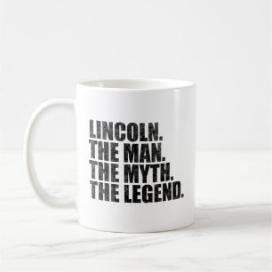 Caneca De Café Nome Lincoln, Lincoln O Homem O Mito A Lenda