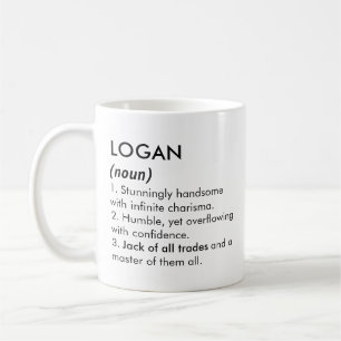 Caneca De Café nome Logan, nome editável, nome personalizado