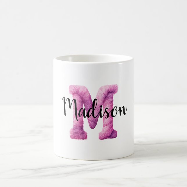 Caneca De Café Nome M letra rosa roxo aconchegante  (Centro)