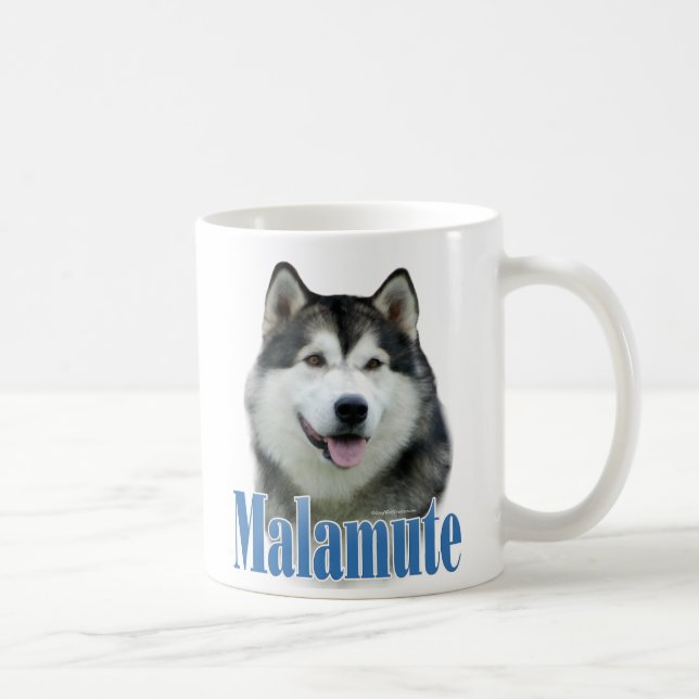 Caneca De Café Nome Malamute do Alaska (Direita)