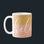 Caneca De Café Nome Manual Personalizado Mug Honey Dijon<br><div class="desc">Uma linda caneca de dois tons com um nome personalizado em uma fonte moderna e elegante de script. Em um duo chic de mel amarelo e pêssego. Maravilhoso como presente de aniversário,  de casa ou de dama de damas de honra.</div>