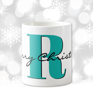 Caneca De Café Nome, MARÇO Água-Marinha Azul Feliz Natal