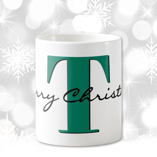 Caneca De Café Nome, May Emerald Green | Feliz Natal (Criador carregado)