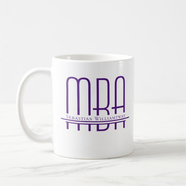 Caneca De Café Nome MBA Purple (Esquerda)