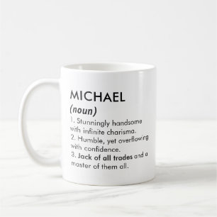 Caneca De Café Nome Michael, Nome editável, Nome personalizado