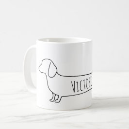 Caneca De Café Nome minimalista do cão-solante Dachshund