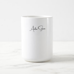 Caneca De Café Nome Minimalista Simples e Elegante Preto e Branco