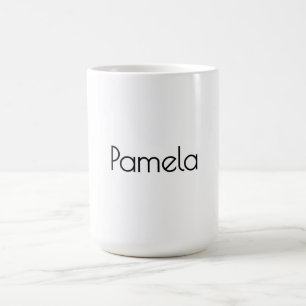 Caneca De Café Nome Moderno Mínimo de preto e branco