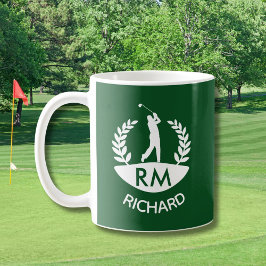 CANECA DE CAFÉ NOME MONOGRAMA DO GOLFISTA CLÁSSICO