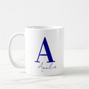 Caneca De Café Nome Monograma Moderno Simples