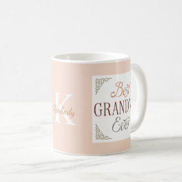 Caneca De Café Nome Monograma Personalizado Melhor Avó de Todos o