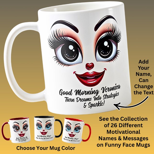 Caneca De Café Nome Motivação Veronica Olhos Fabulosos Cara Engra (Criador carregado)