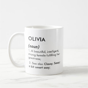 Caneca De Café Nome Olivia, Nome editável, Nome personalizado